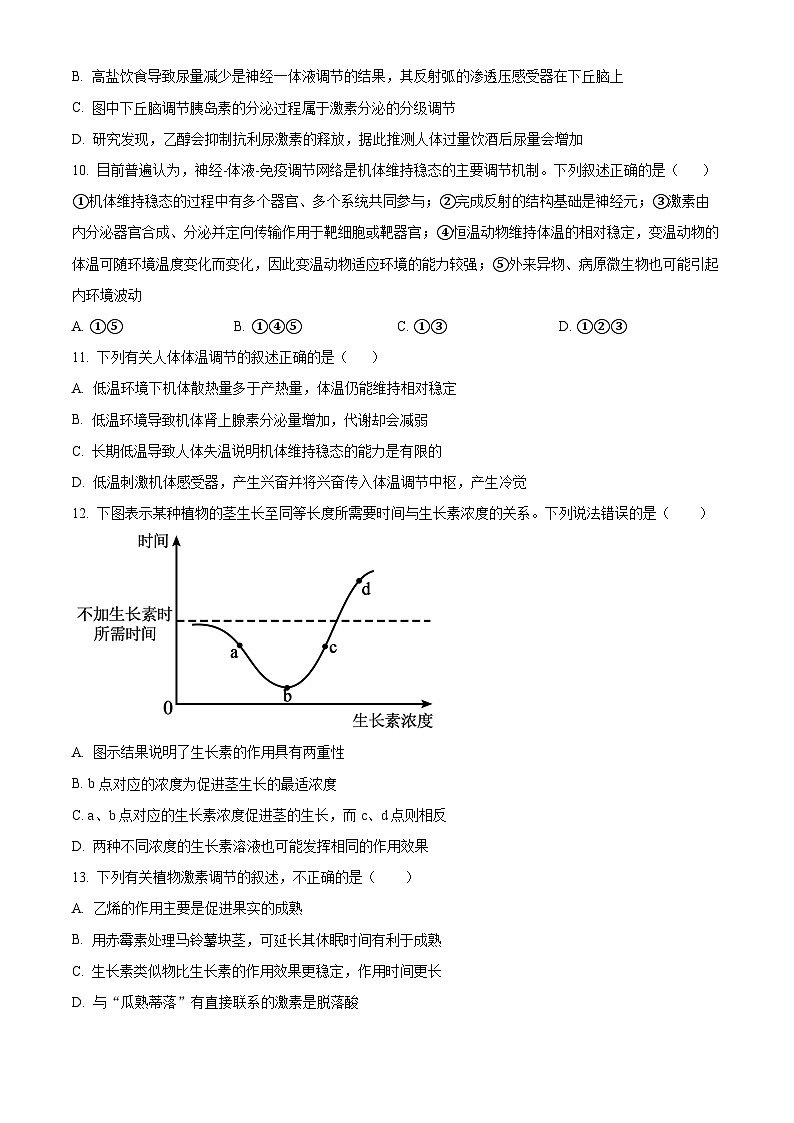 【期中真题】内蒙古呼和浩特市二中2022-2023学年高二上学期期中生物试题（原卷版）第3页