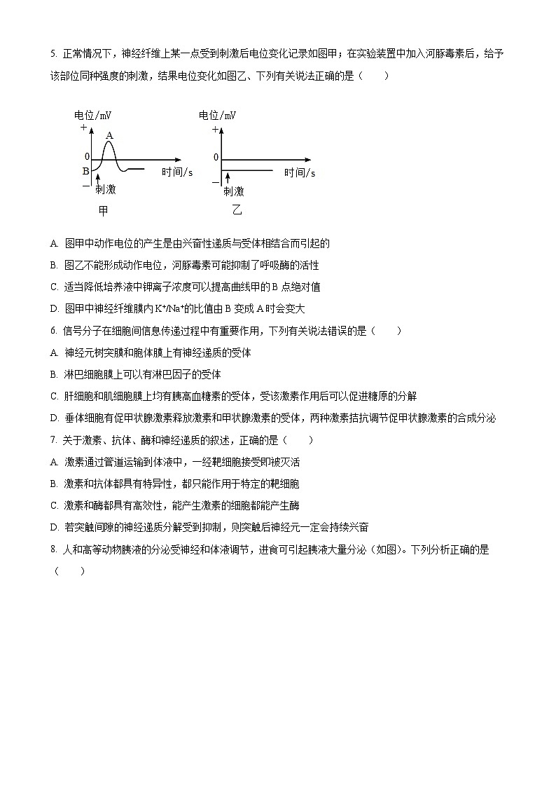 【期中真题】四川省树德中学2022-2023学年高二上学期11月(期中)阶段性测试生物试题（原卷版）第2页