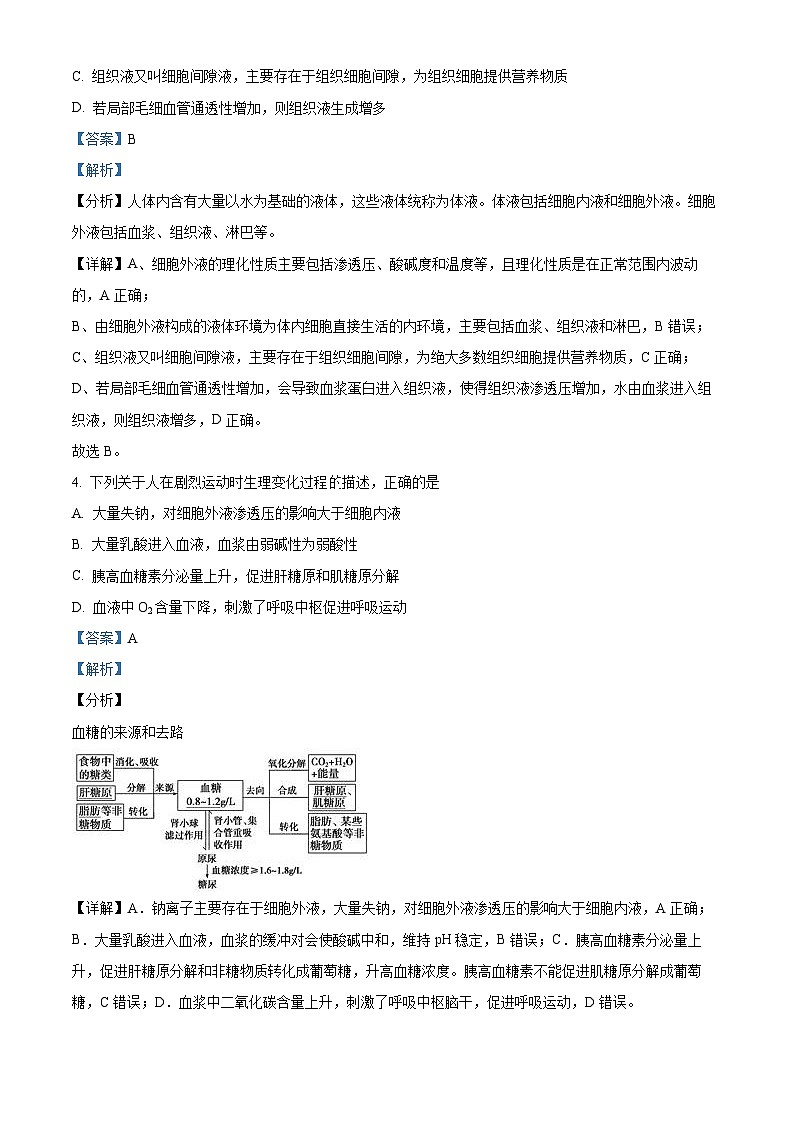 【期中真题】福建省福州市一中高二上学期期中生物试题02