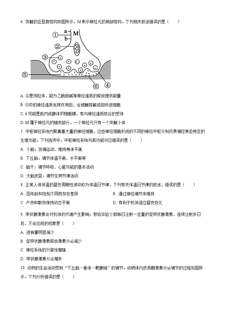 【期中真题】贵州省高二上学期期中联合考试生物试题02