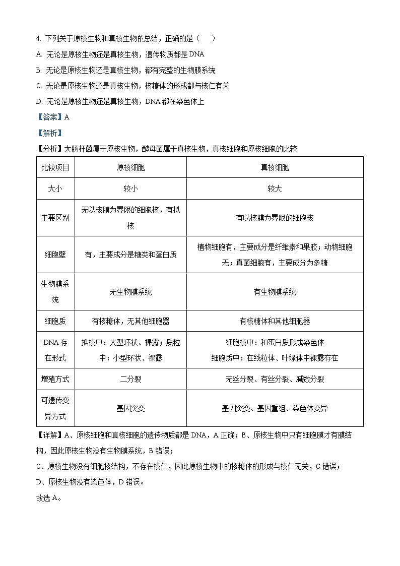 【期中真题】甘肃省兰州市一中2022-2023学年高三上学期期中生物试题（解析版）第3页