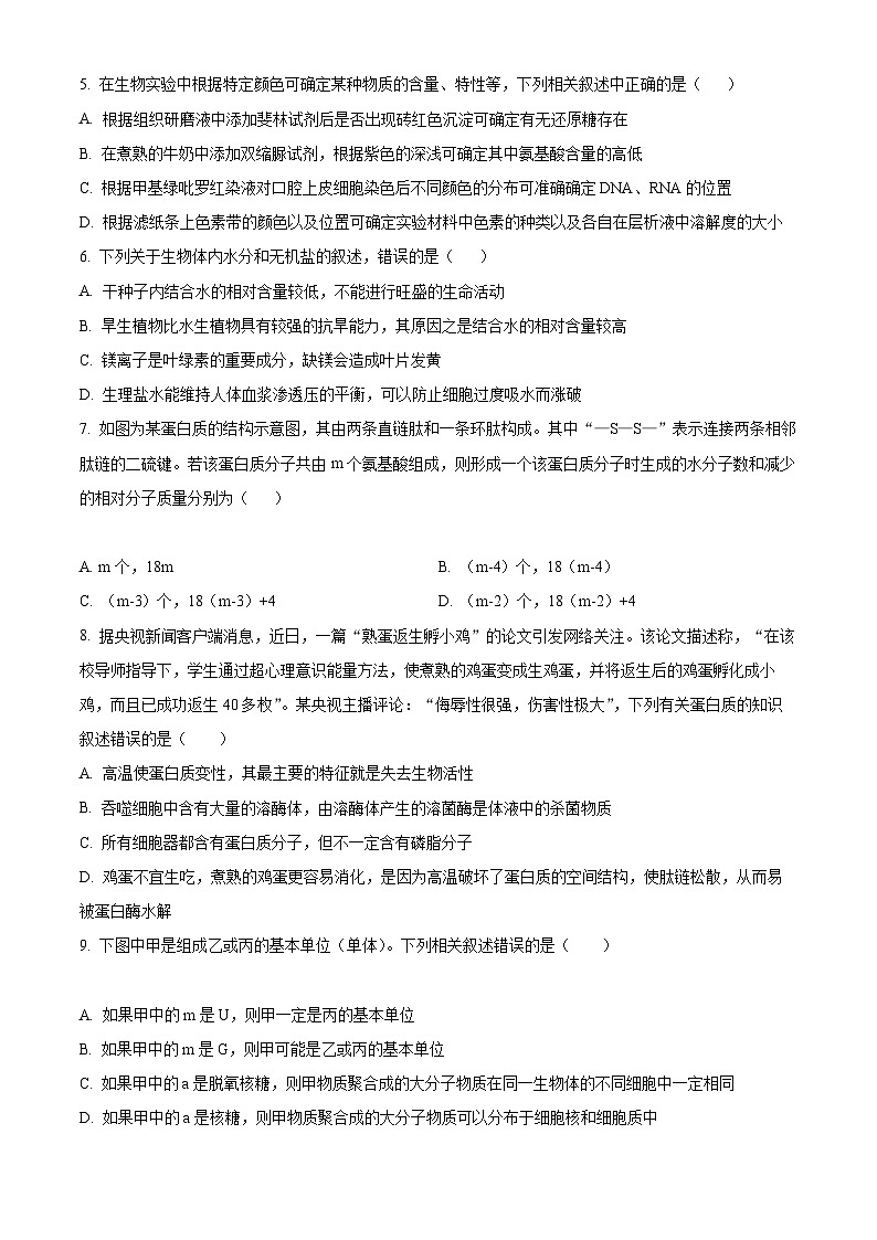 【期中真题】甘肃省兰州市一中2022-2023学年高三上学期期中生物试题（原卷版）第2页