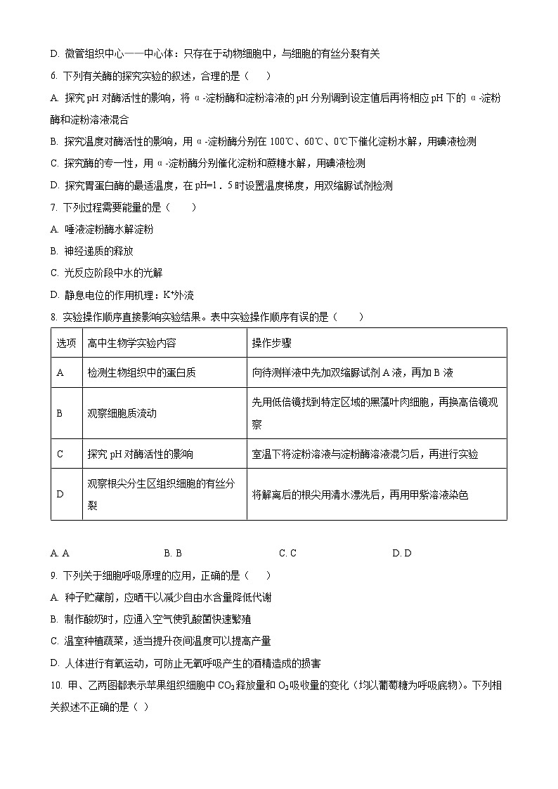 【期中真题】黑龙江省佳木斯市一中2022-2023学年高三上学期第三次调研生物试题（原卷版）第2页