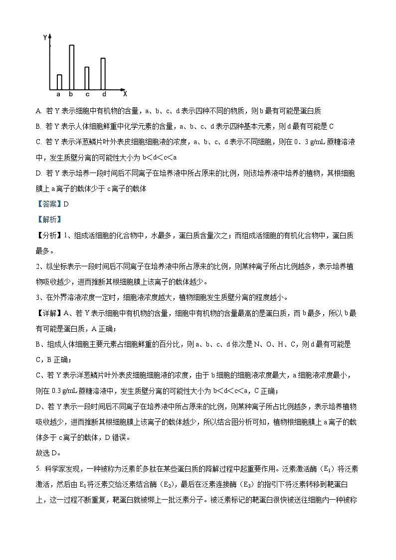 【期中真题】湖北省襄阳市五中高一上学期期中生物试题03