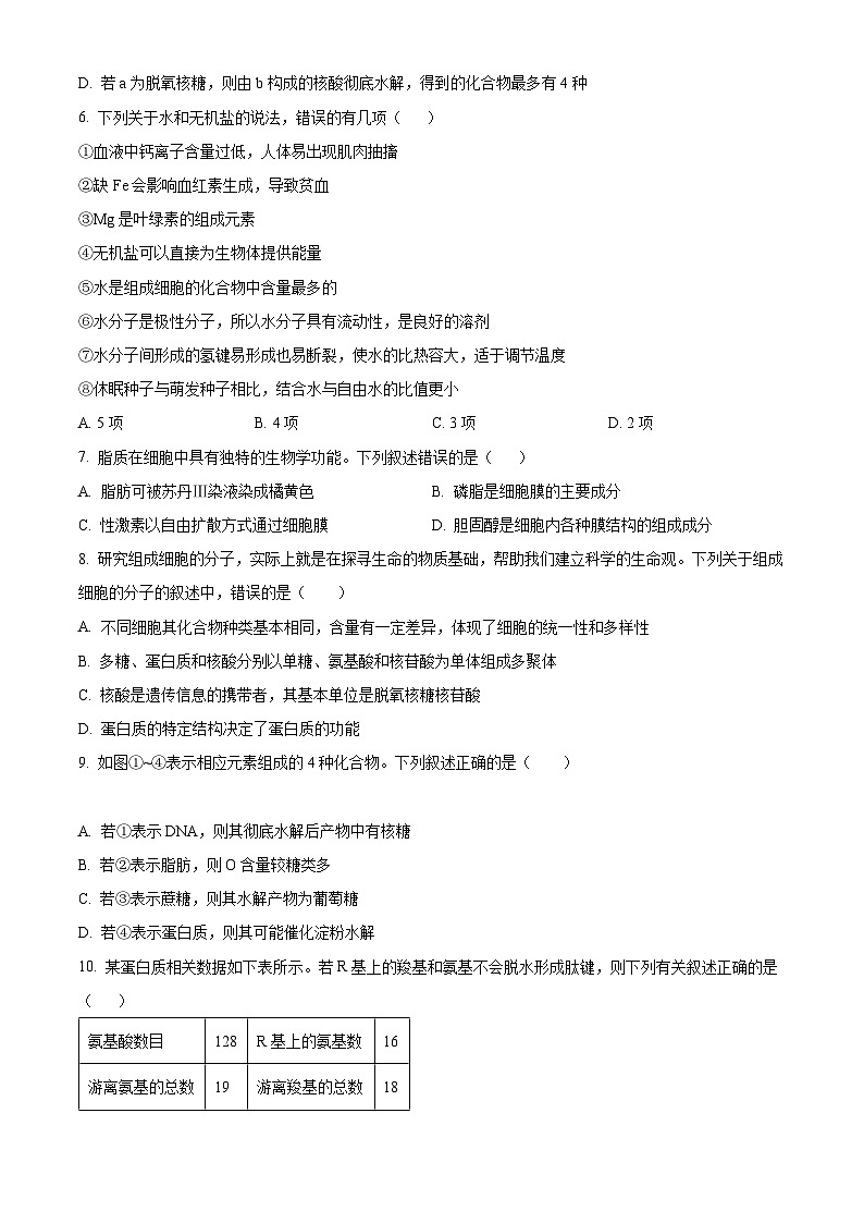 【期中真题】甘肃省兰州市一中学2022-2023学年高一上学期期中生物试题（原卷版）第2页