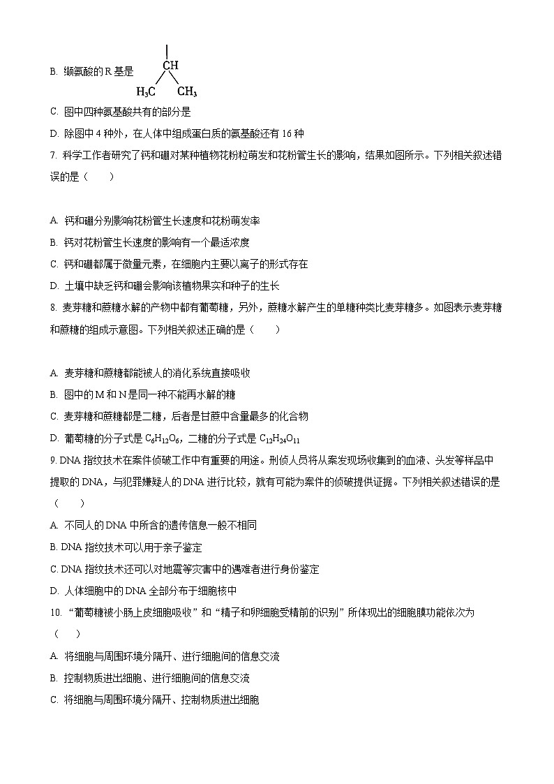 【期中真题】贵州省贵阳市高一上学期期中调研生物试题03