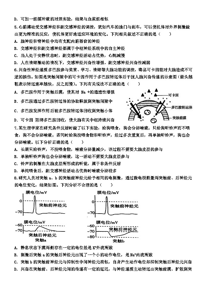 广东省大埔县虎山中学2023-2024学年高二上学期10月期中生物试题第2页