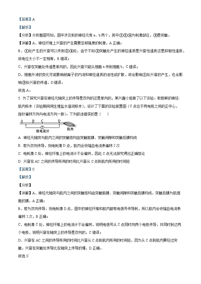 福建省厦门市一中2022-2023学年高二生物上学期期中试题（Word版附解析）第3页