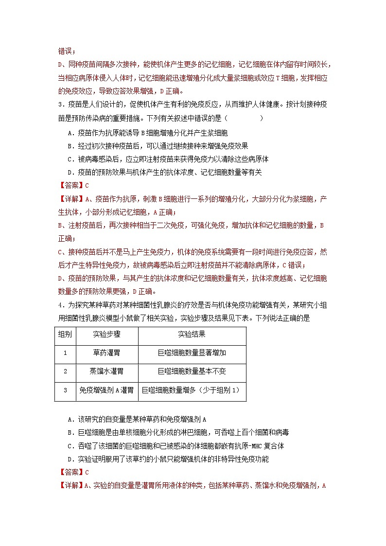 4.4 免疫学的应用（分层作业）（解析版）第2页
