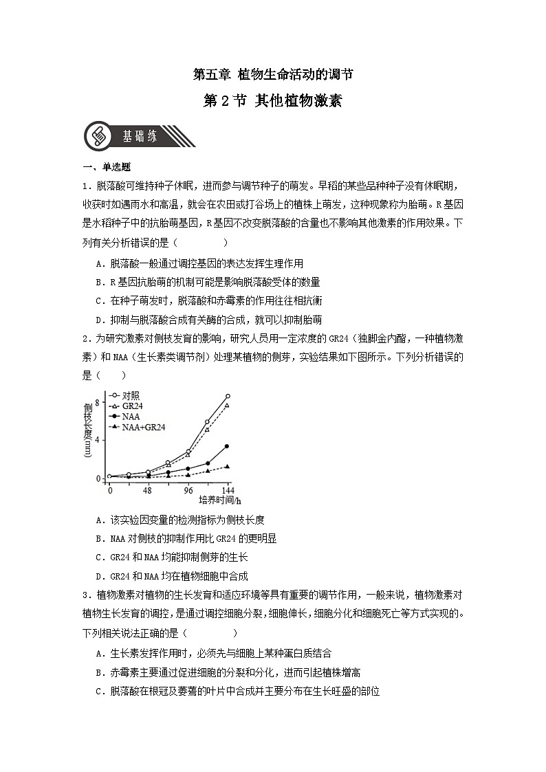 5.2+其他植物激素（课件+教案+导学案+练习）-高二生物同步备课系列（人教版2019选择性必修1）01