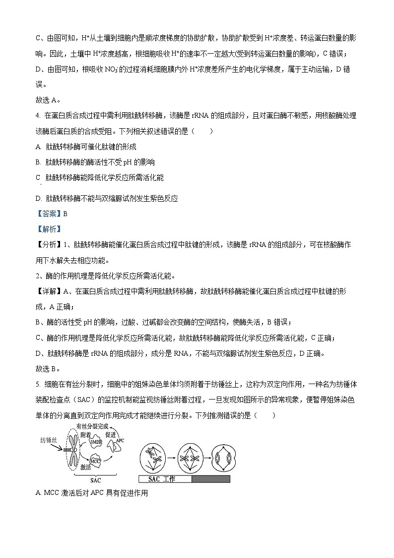 2024遵义高三上学期第一次质量监测生物含解析03