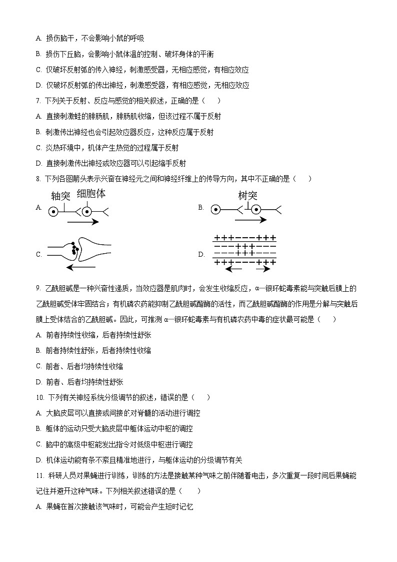 四川省南充市南部县二中2023-2024学年高二10月月考生物试题无答案第2页