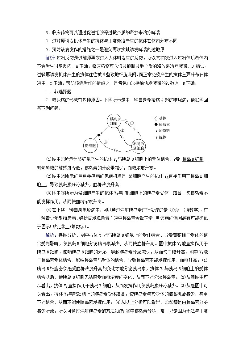 新教材适用2023_2024学年高中生物第4章免疫调节第3节免疫失调第4节免疫学的应用提能作业新人教版选择性必修1第3页