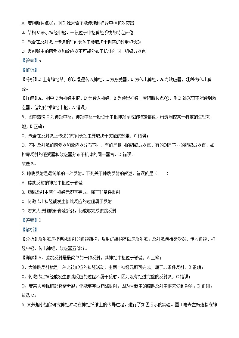 四川省苍溪中学2023-2024学年高二生物上学期10月月考试题（Word版附解析）第3页