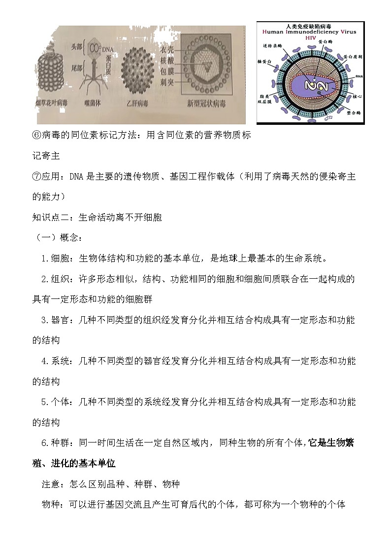 高三生物一轮复习 细胞是生命活动基本单位知识清单第2页