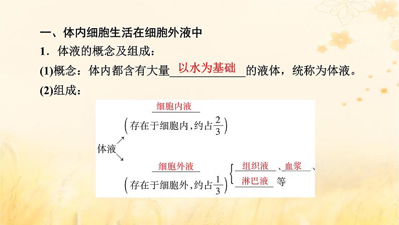 新教材适用2023_2024学年高中生物第1章人体的内环境与稳态第1节细胞生活的环境课件新人教版选择性必修107