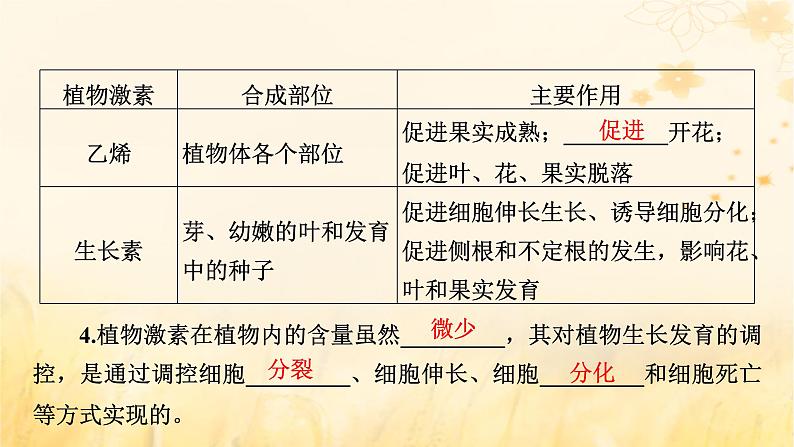 新教材适用2023_2024学年高中生物第5章植物生命活动的调节第2节其他植物激素课件新人教版选择性必修108