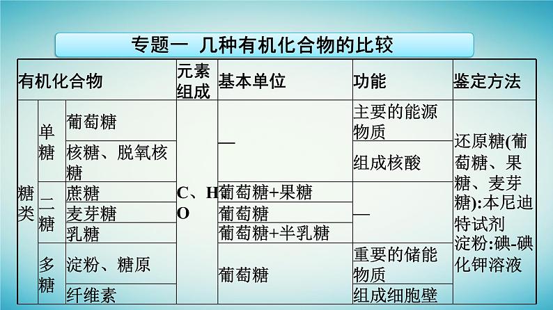 广西专版2023_2024学年新教材高中生物第1章细胞的分子组成章末核心素养整合课件浙科版必修106