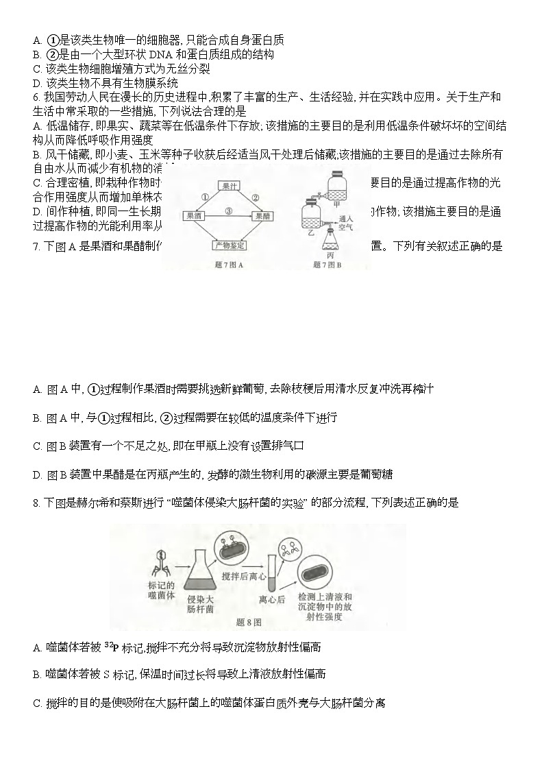 2024重庆市南开中学高三上学期11月月考试题生物含解析第3页