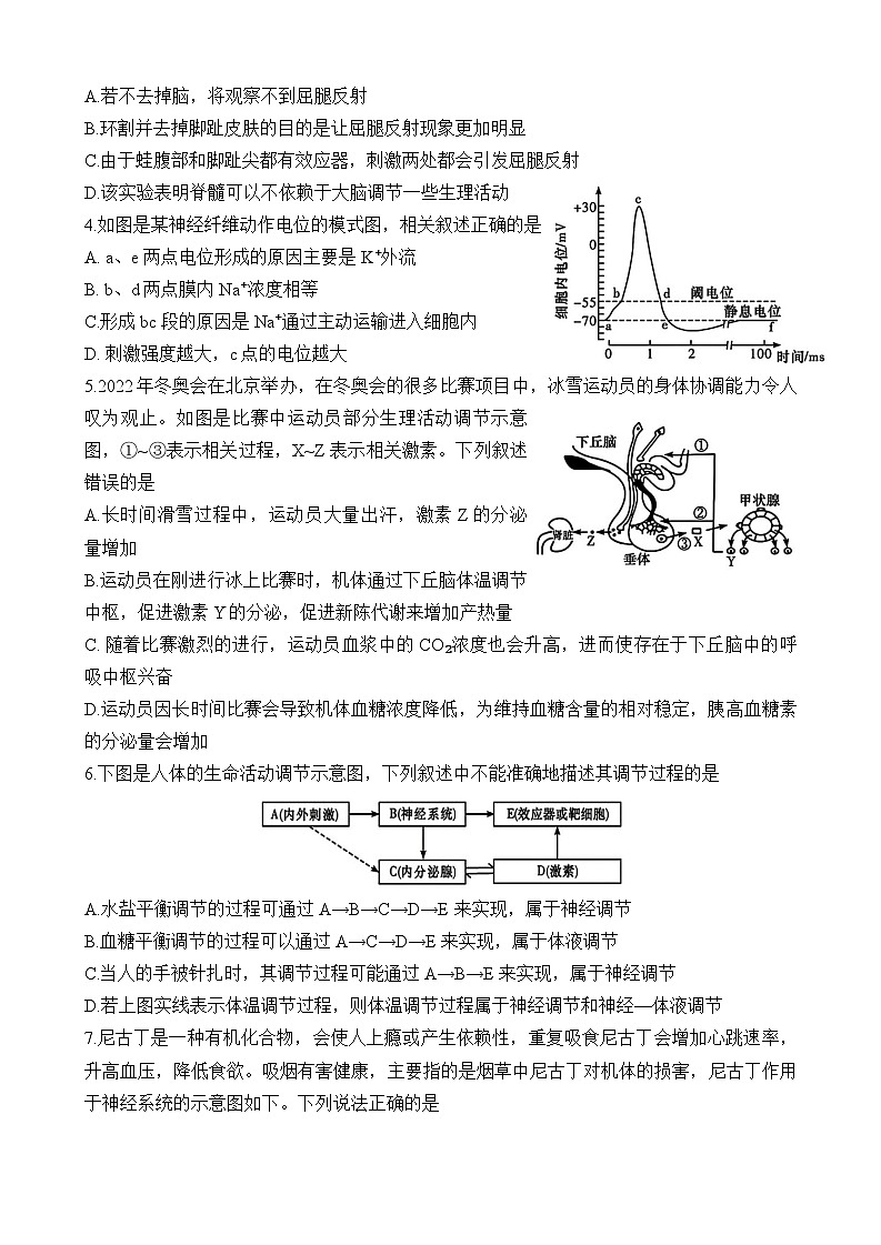 2024长沙长郡中学高二上学期期中考试生物含解析02