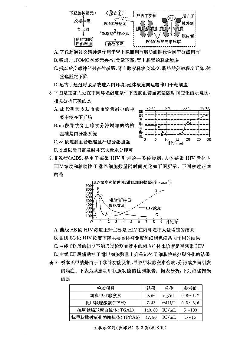 2024长沙长郡中学高二上学期期中考试生物试卷PDF版含答案03