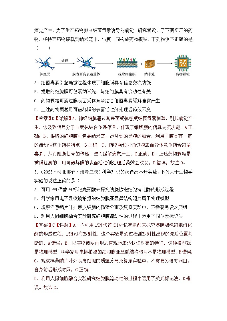 专题02 细胞的基本结构和物质运输（解析版）第2页