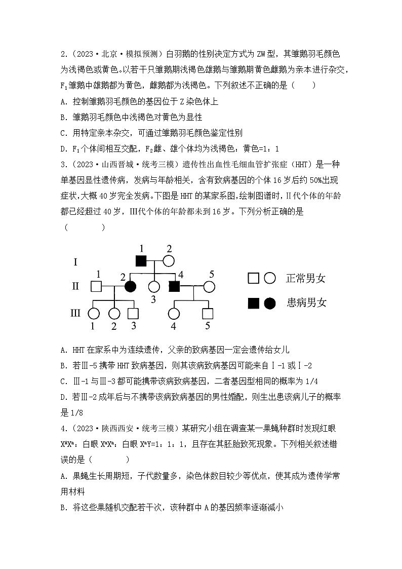 2024年高考生物一轮复习重难点训练 专题06 基因的分离定律和自由组合定律试题（含答案）02
