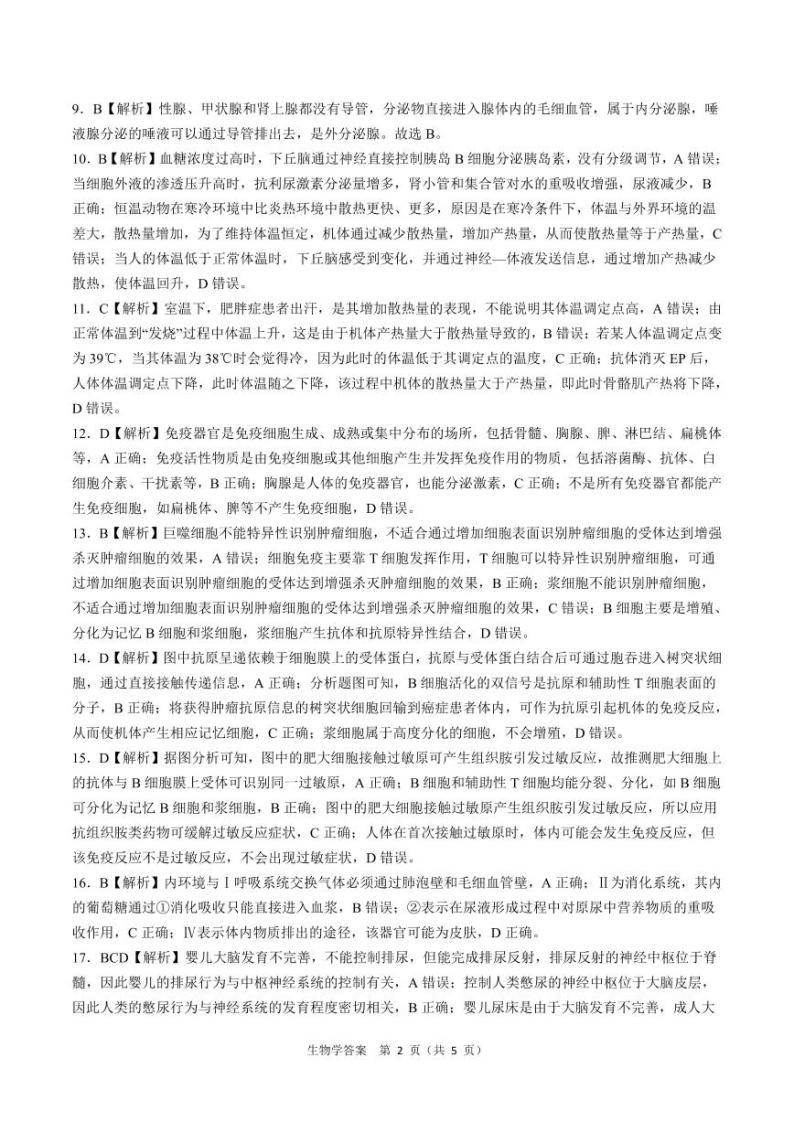 辽宁省县级重点高中协作体2023-2024学年高二上学期期中考试生物02