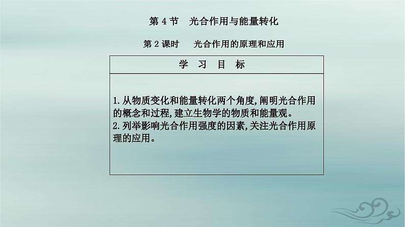 2023_2024学年新教材高中生物第5章细胞的能量供应和利用第4节光合作用与能量转化第2课时光合作用的原理和应用课件新人教版必修102