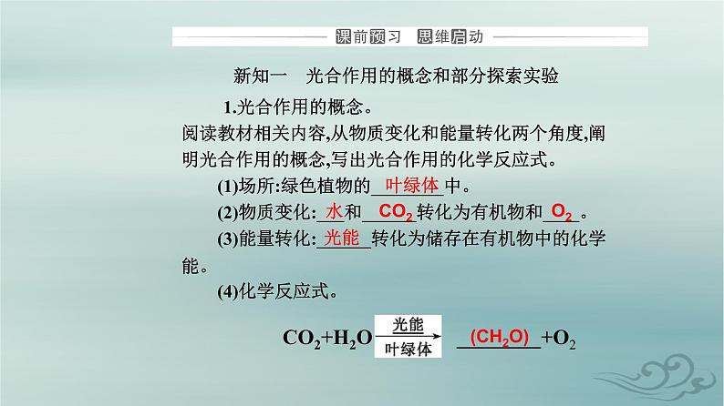 2023_2024学年新教材高中生物第5章细胞的能量供应和利用第4节光合作用与能量转化第2课时光合作用的原理和应用课件新人教版必修103