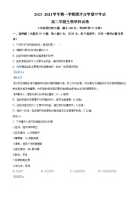 甘肃省兰州市教育局第四片区联考2023-2024学年高二生物上学期期中试题（Word版附解析）