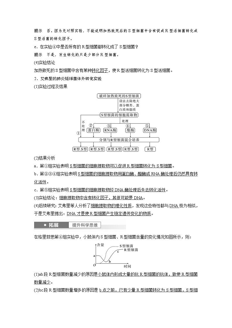 新高考生物一轮复习考点梳理讲义 第6单元　第1课时　DNA是主要的遗传物质（含解析）02