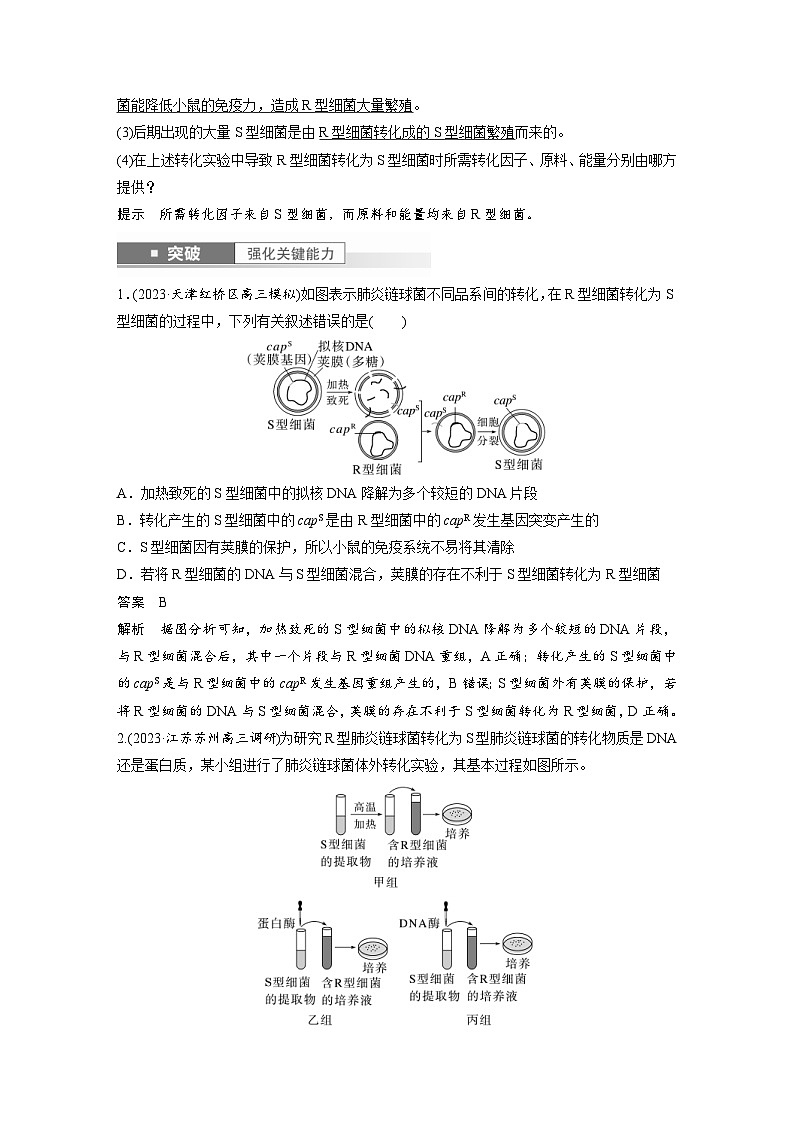 新高考生物一轮复习考点梳理讲义 第6单元　第1课时　DNA是主要的遗传物质（含解析）03