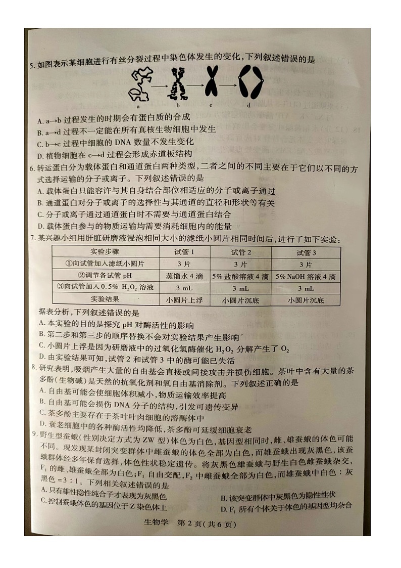 江西省赣州市部分学校联考2023-2024学年高三上学期11月期中生物试题(1)第2页
