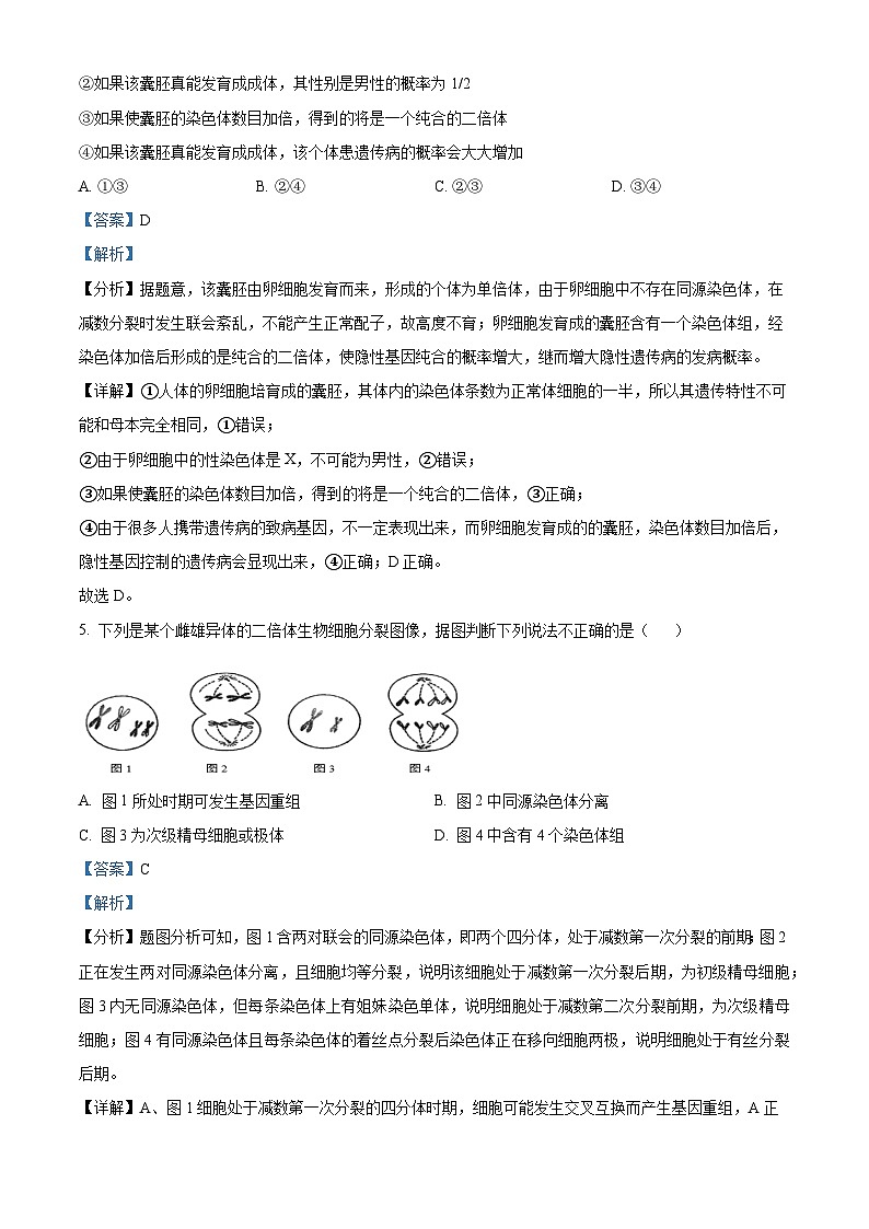天津市红桥区2023-2024学年高三上学期期中生物试题（解析版）第3页