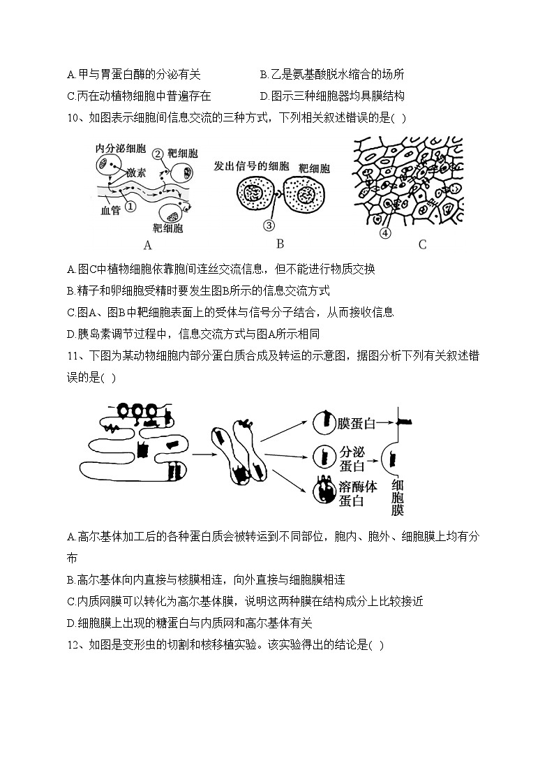 广东珠海市斗门一中2021-2022学年下学期高一开学考试生物试题(含答案)03