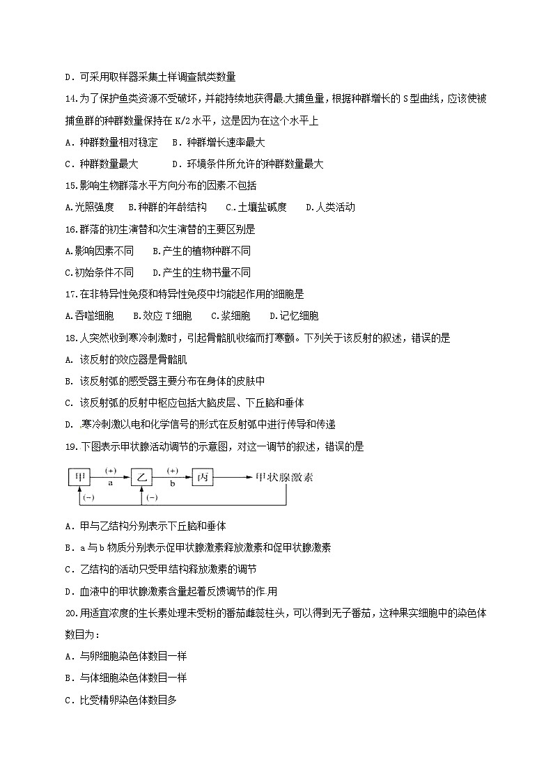 南阳中学第二学期高二第一次月考生物试卷及答案第3页