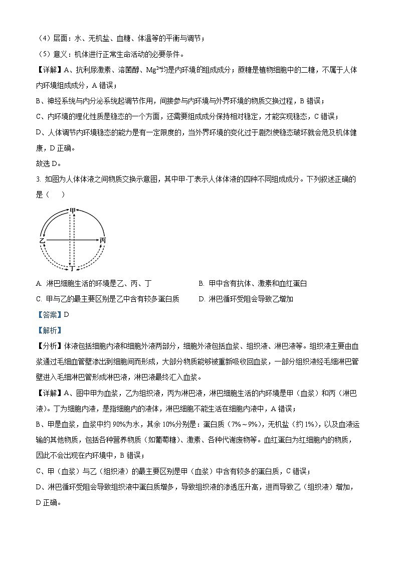 四川省成都市第七中学2023-2024学年高二上学期期中生物试题（Word版附解析）第2页