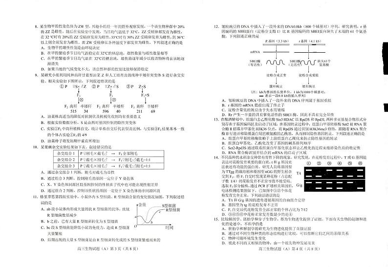 山东省菏泽市2023-2024学年高三上学期11月期中考试 生物试题及答案02
