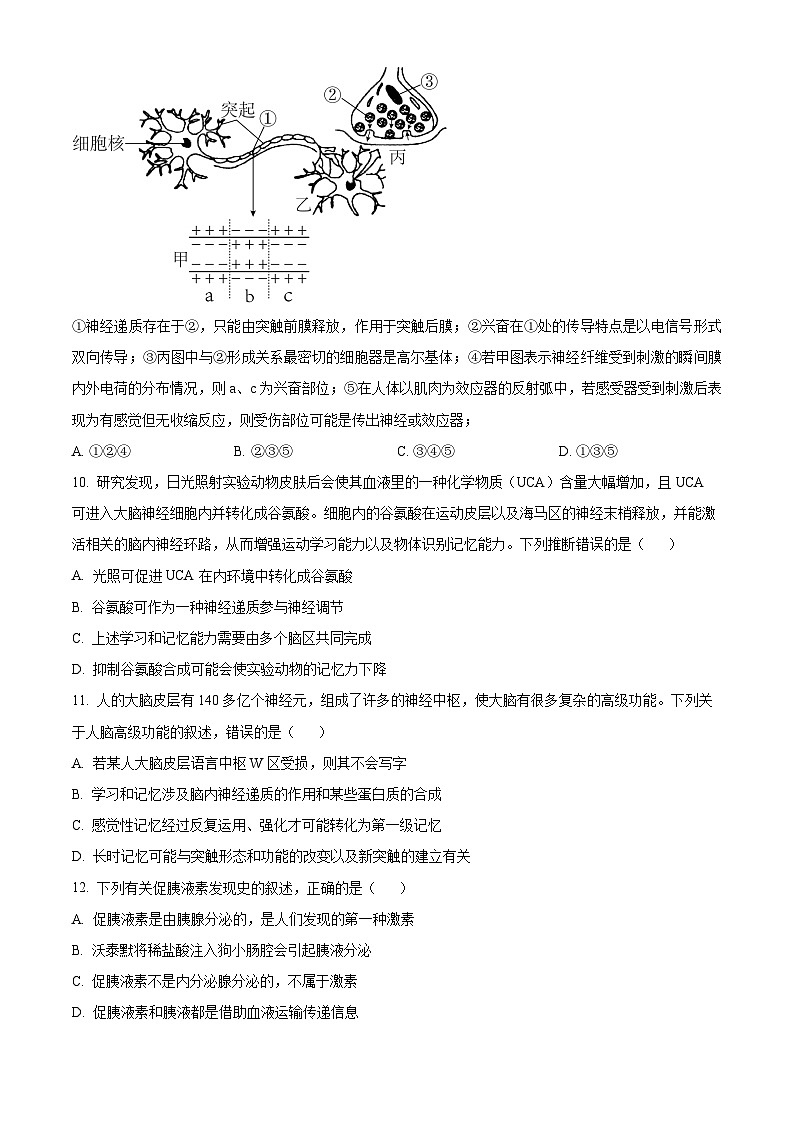 黑龙江省齐齐哈尔市普高联谊校2023-2024学年高二上学期10月期中考试生物（Word版附答案）03