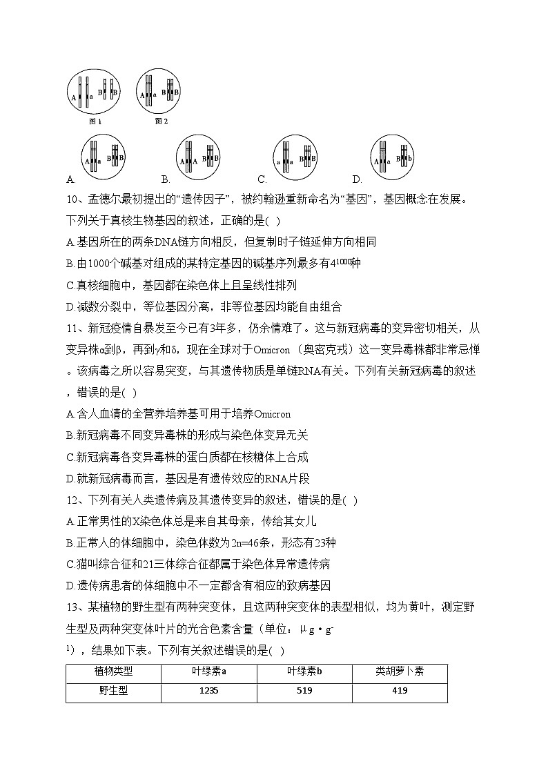 甘肃省白银市靖远县2022-2023学年高三上学期开学考试生物试题(含答案)第3页