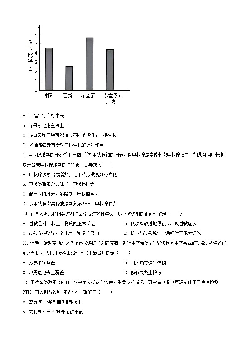 2023年北京高考生物真题（原卷版）03