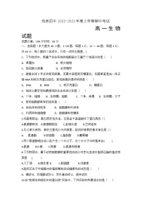 黑龙江省鸡西市第四中学2022-2023学年高一上学期期中考试生物试卷