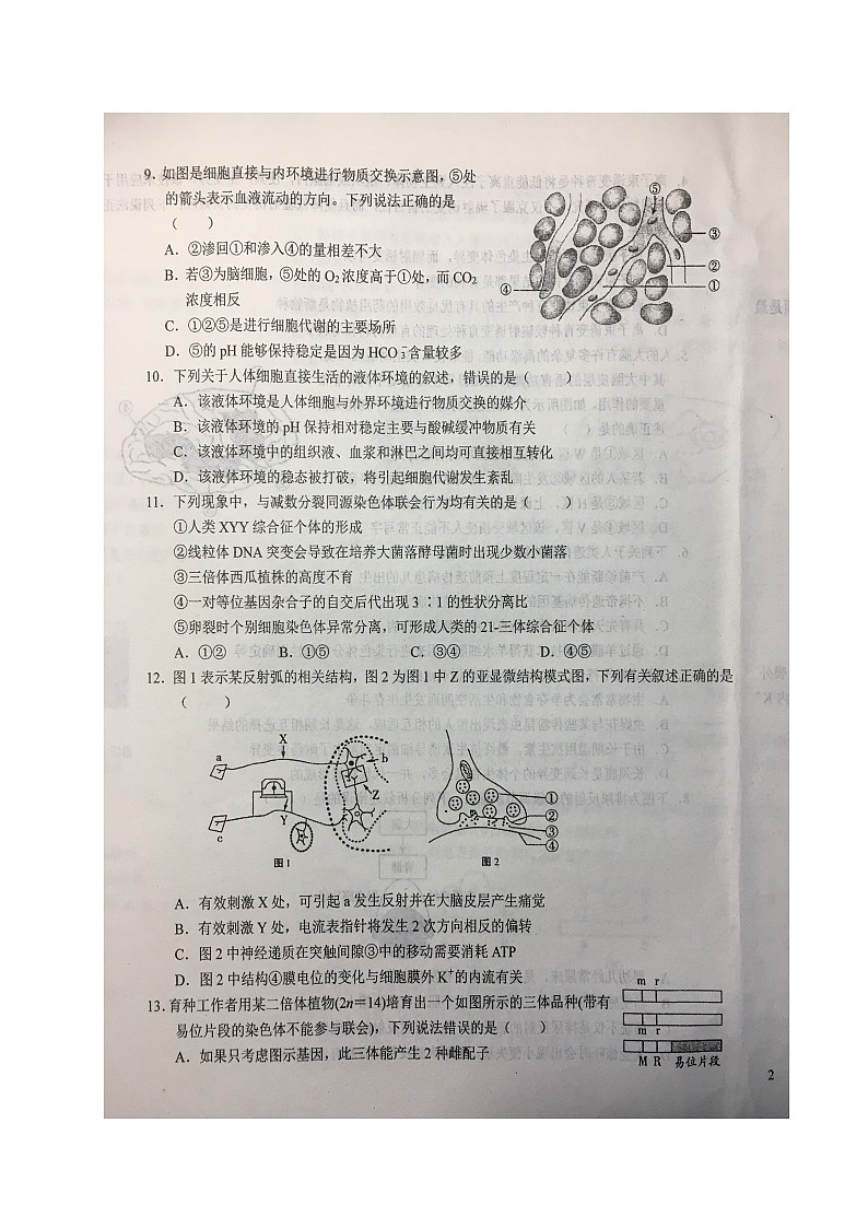 安徽省六安第一中学2023-2024学年高二上学期期中考试生物试题第3页