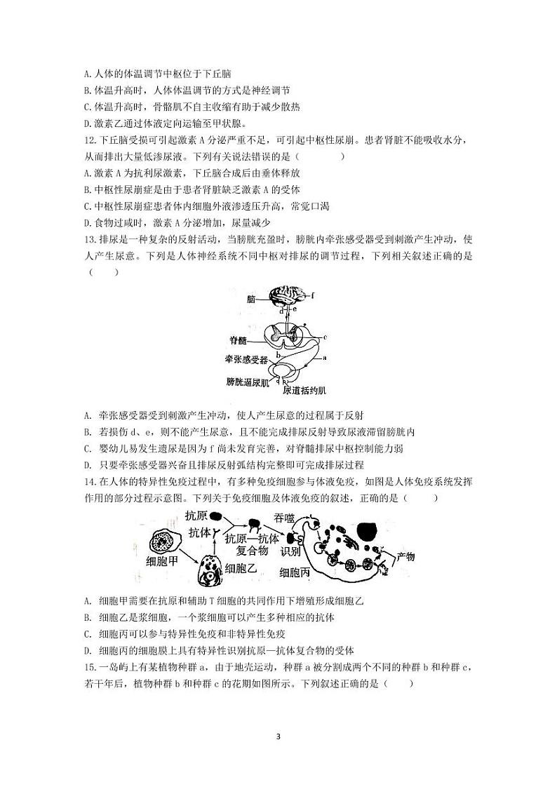 广东省惠东县2023-2024学年高二上学期期中学业质量检测生物试题03