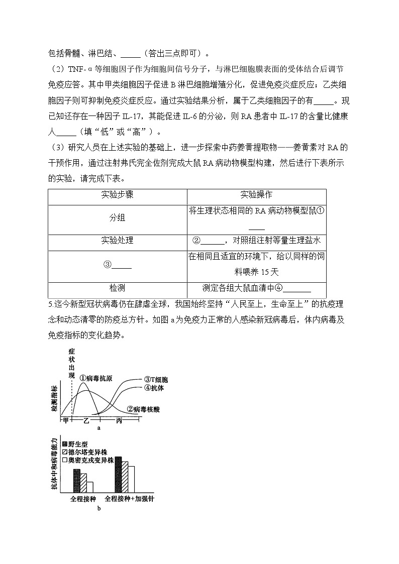 2024届高考生物一轮复习大题专练【配套新教材】（11）动物生命活动的调节第3页