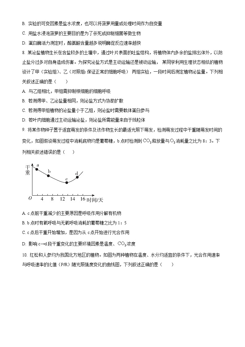 2024周口项城一中高三上学期11月期中考试生物含解析03
