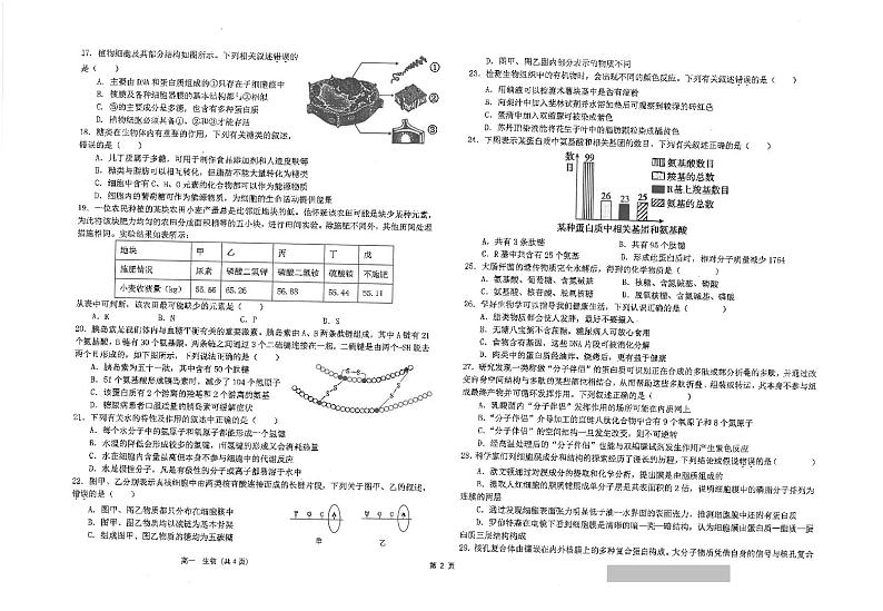 江苏省海安高级中学2023-2024学年高一上学期期中考试生物试题02