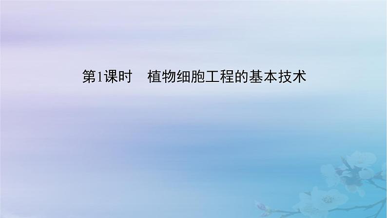 新教材适用2023_2024学年高中生物第2章细胞工程第1节植物细胞工程第1课时植物细胞工程的基本技术课件新人教版选择性必修305