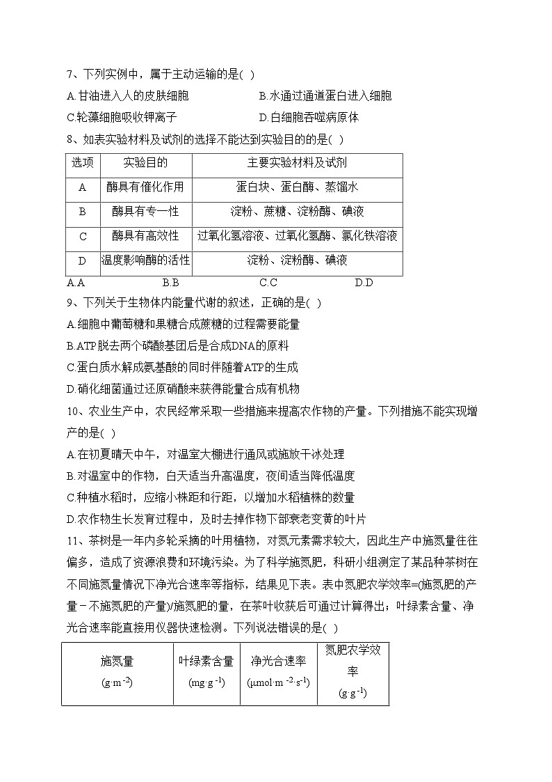 2022届吉林省长春市高三上学期质量监测（一）生物试题(含答案)02